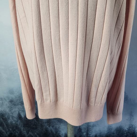 NWT Martin 100% Italian Cashmere Pink Quarter Button Golf Sweater | Men's XLarge - Picture 5 of 15